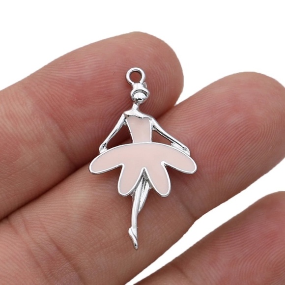 HAND Crafted Ballerina Ballet Pendant Necklace Silver Plate Chain - Picture 4 of 8